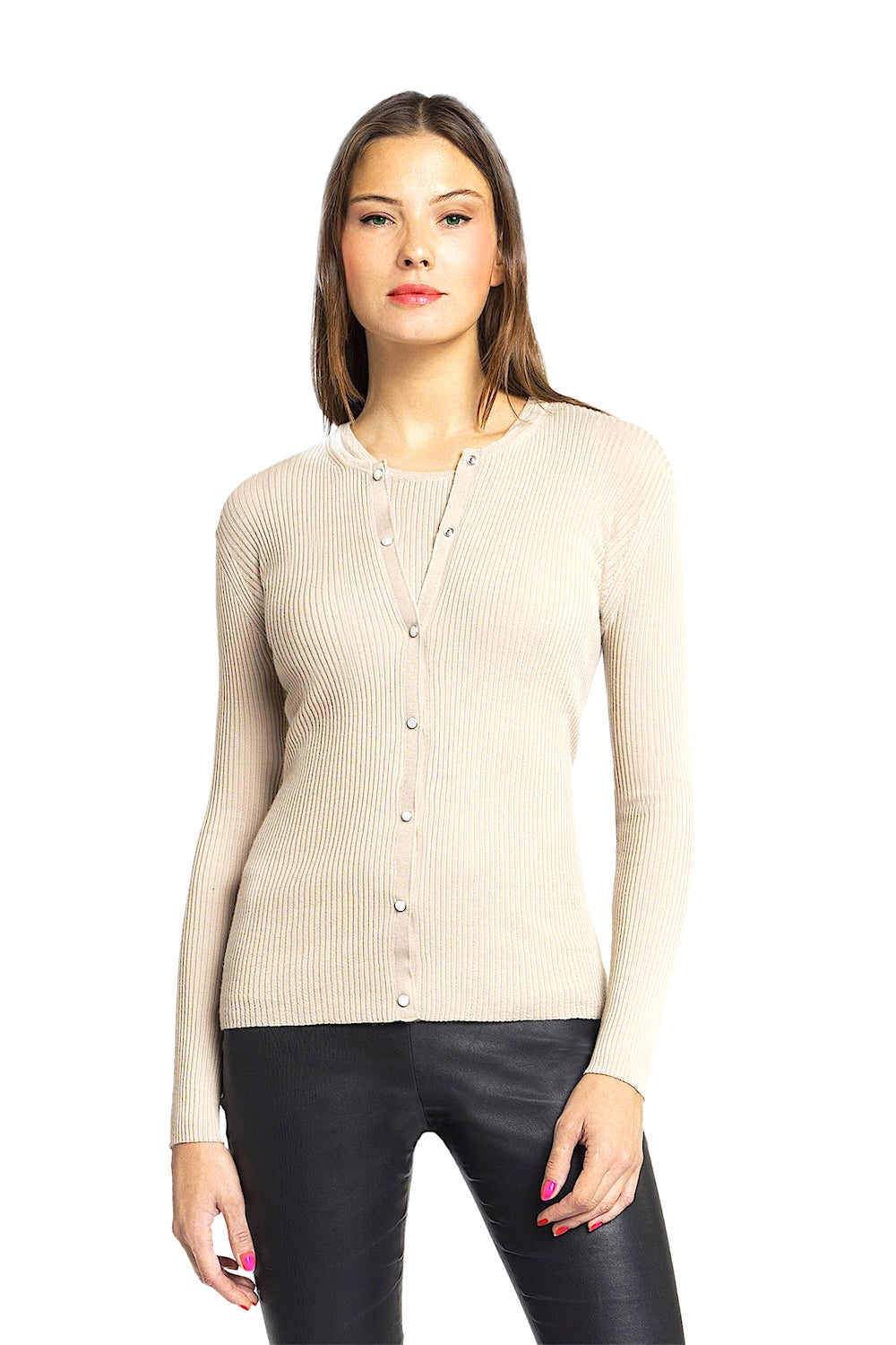 DAMEN 100% KASCHMIR KLEINES RIPPEN-STRICK TWIN-SET. 13076 TWIN SET