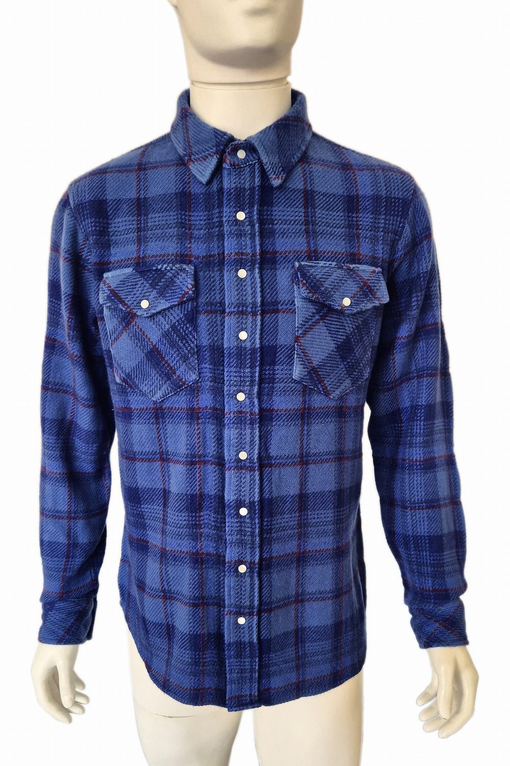 MEN'S 100% CASHMERE HANDWOVEN PLAID SHIRT. 56021/70ML
