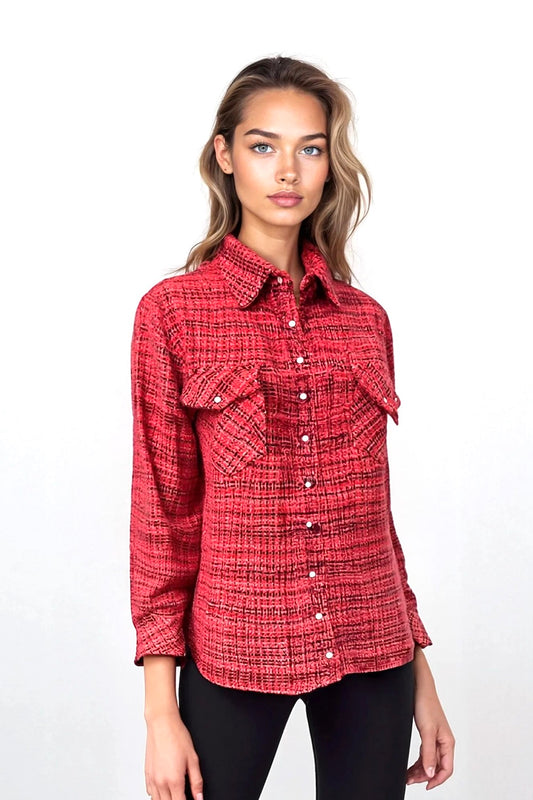 CAMISA DE MUJER 100% CACHEMIRA TEÑIDA A MANO Y TEJIDA A MANO. D-24523/70MLPIC