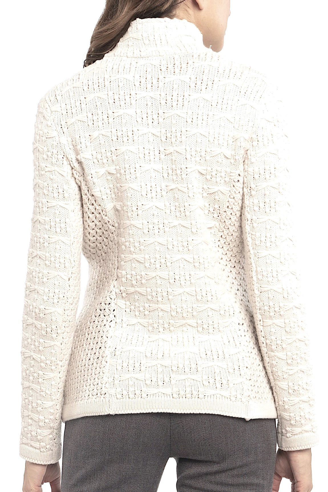 DAMEN 100% KASCHMIR LIBELLEN-STRICK MAO-KRAGEN JACKE. D-24041/45ML