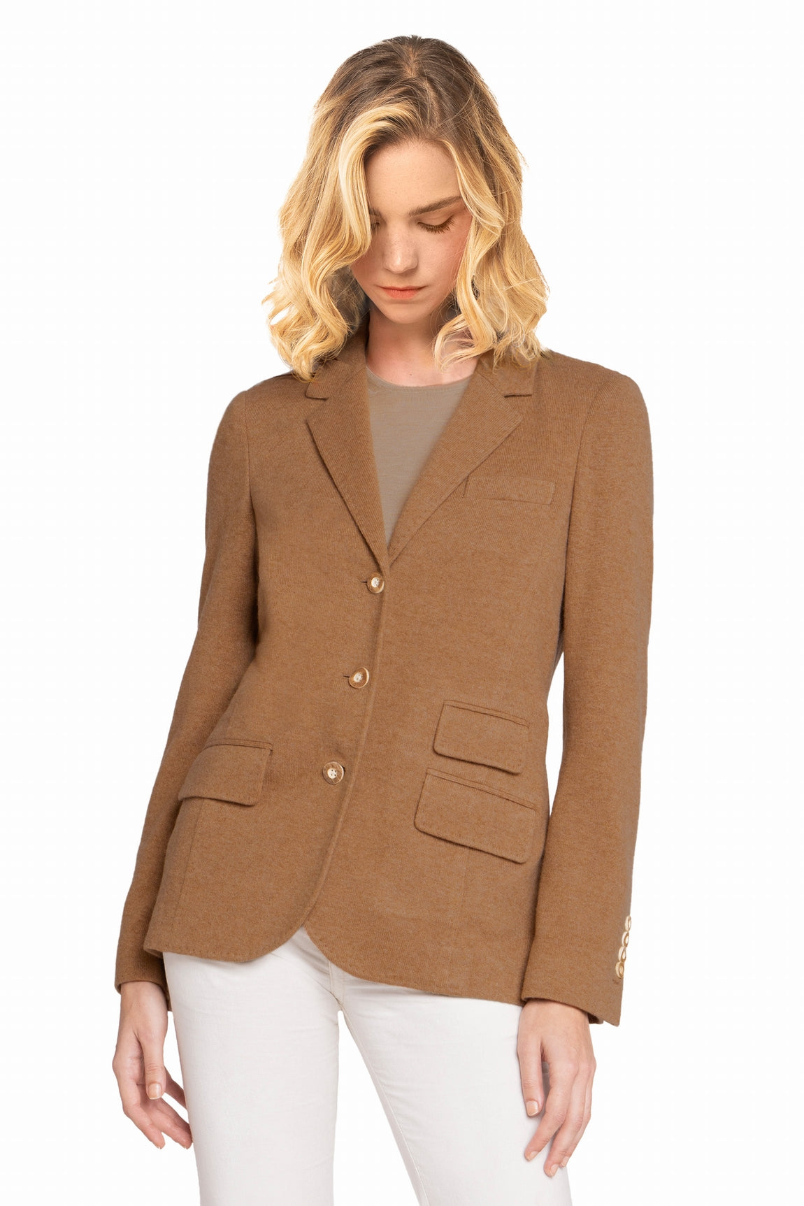BLAZER CACHEMIRE FIN COGNAC 400009 COGNAC