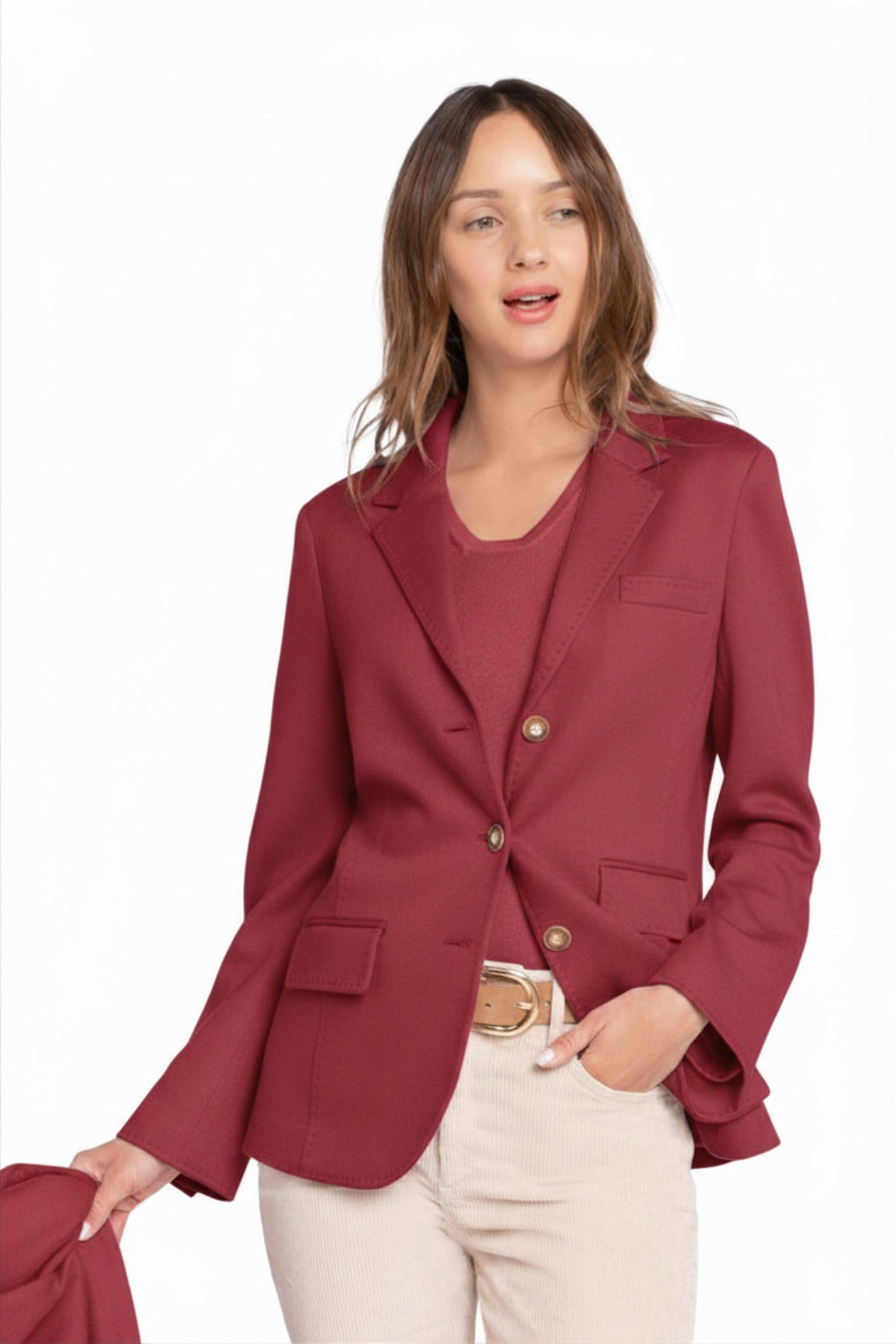 BLAZER CACHEMIRE TISSU DOUBLE CRANBERRY 54838 CRANBERRY