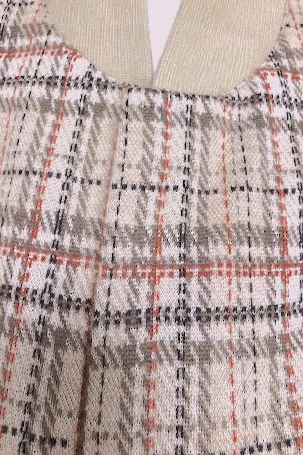 BOMBER CACHEMIRE À CARREAUX BEIGE VAR BEIGE