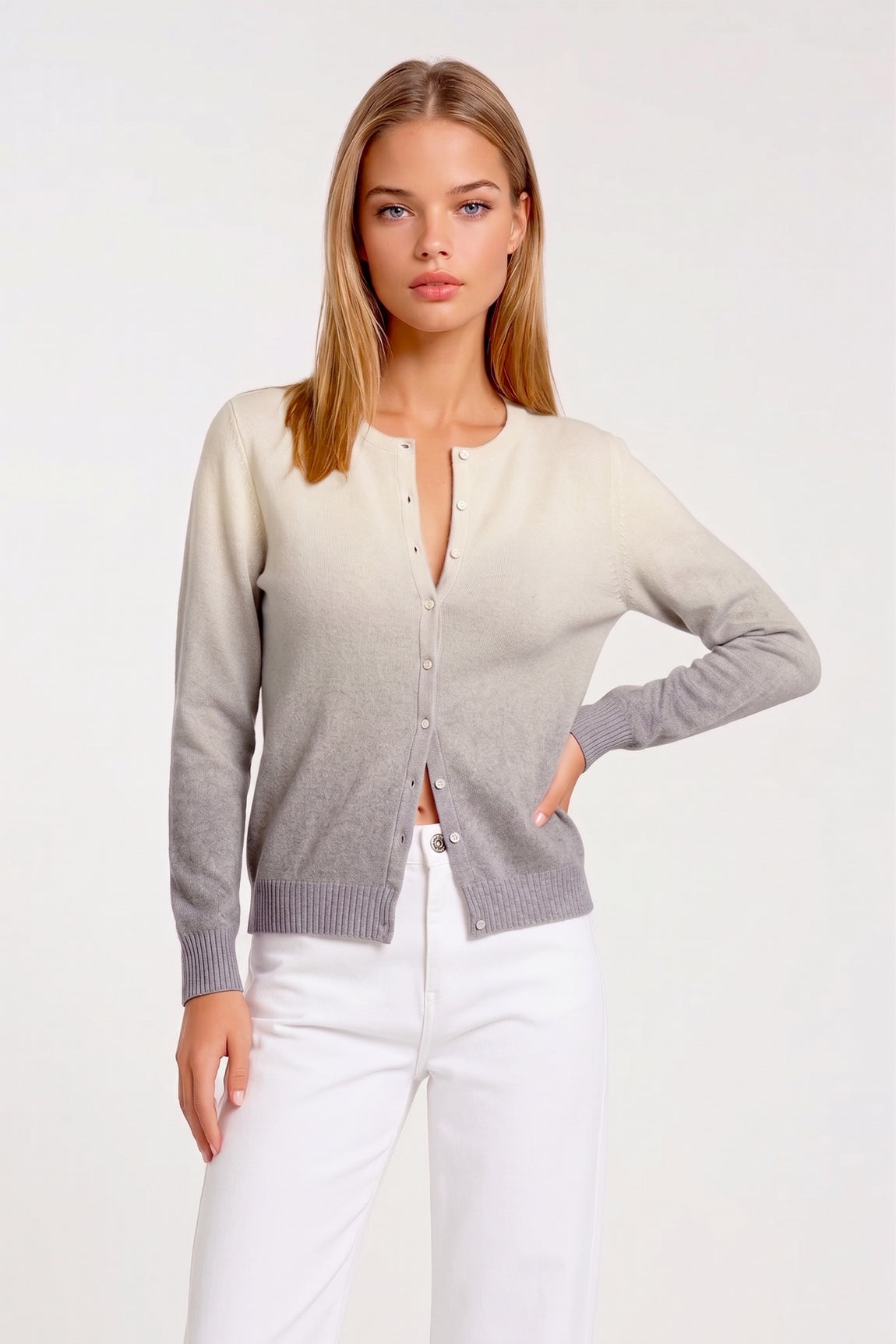 CARDIGAN COL ROND TYE DYE MED. GRAY 5042S MED. GRAY