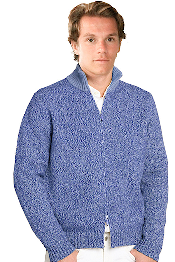 CARDIGAN ZIPPÉ CHINÉ 4-FILS BLACK