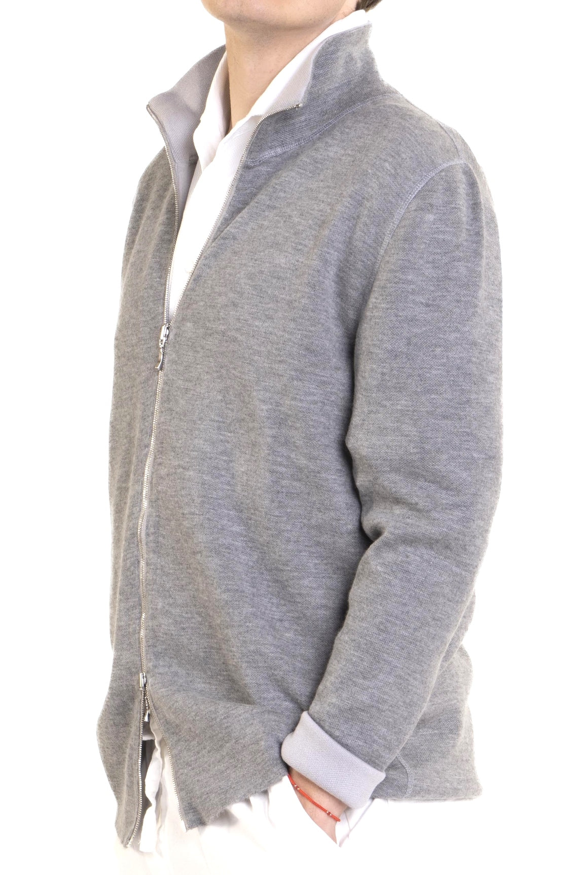 CARDIGAN ZIPPÉ RÉVERSIBLE BIC. 0610-1001 GREY-PEARL