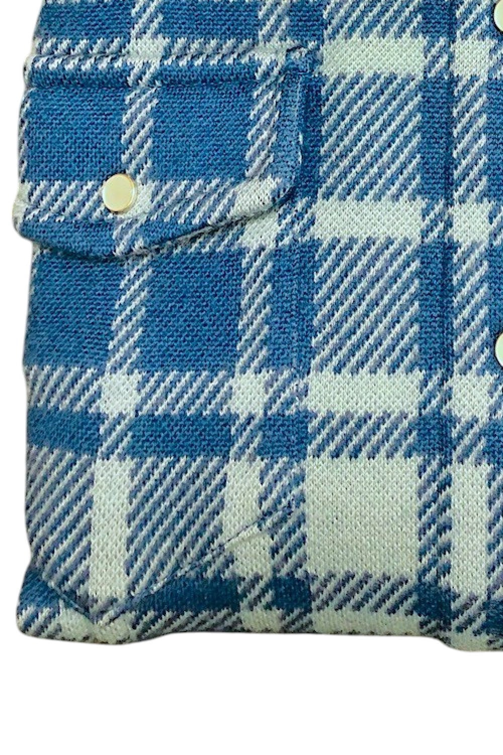 CHEMISE CACHEMIRE À CARREAUX 607190-54660 BLUE-TU 607190-54660 BLUE-TU