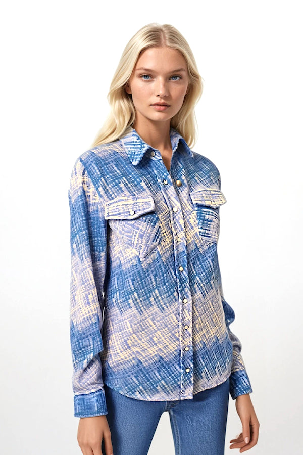 CHEMISE CINTRÉE MACRAMÉ 4222 LT BLUE