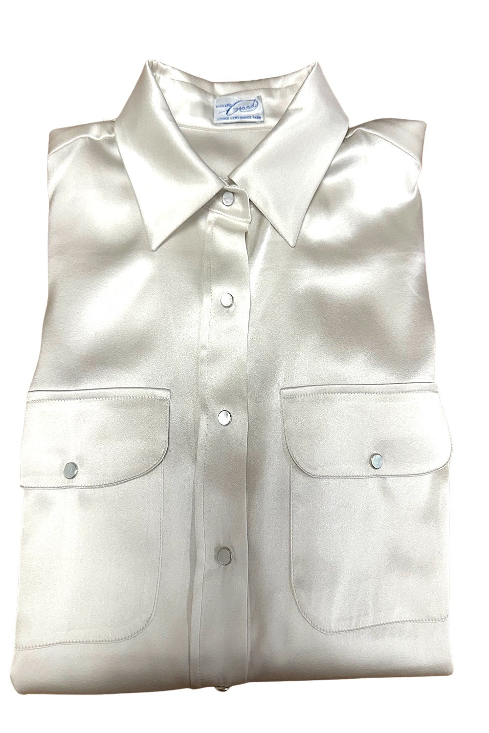 CHEMISE SOIE BOUTONS-PRESSION WHITE WHITE