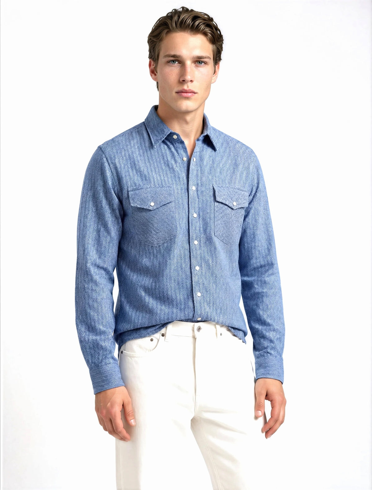 CHEMISE TISSÉE À CHEVRONS JEANS VAR1 JEANS