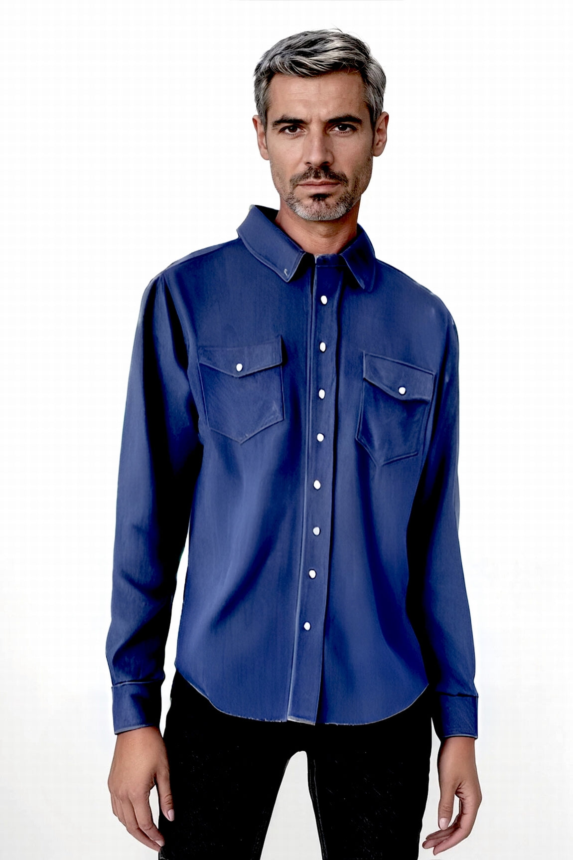 CHEMISE TISSÉE UNIE HOMME NIGHT BLUE 21536 NIGHT BLUE