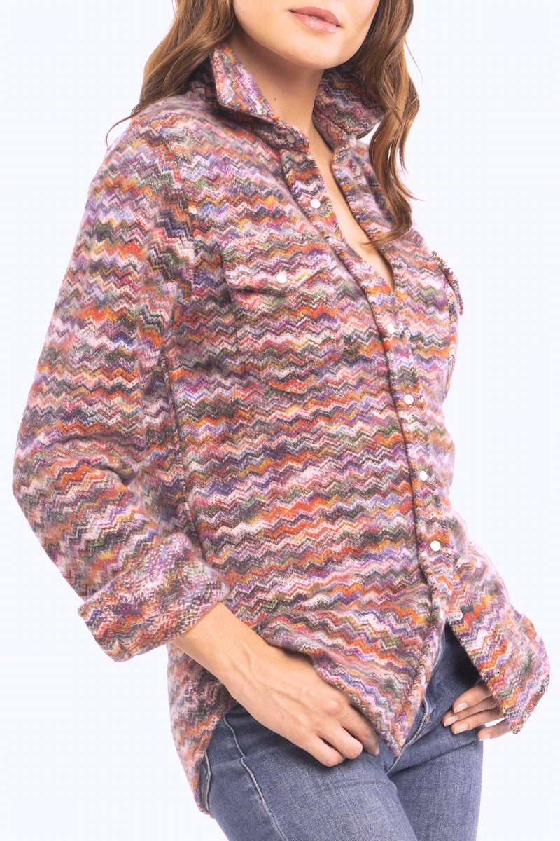 CHEMISE ZIGZAGS MULTICOLORES MULTIC