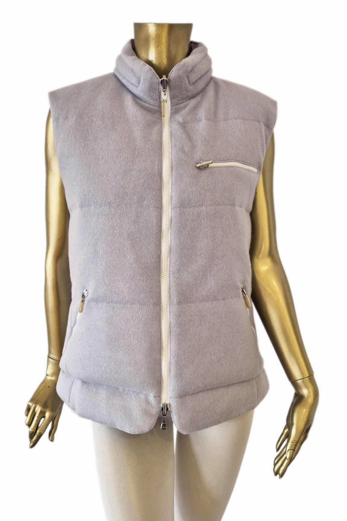 DOUDOUNE SANS MANCHE CACHEMIRE DK BROWN