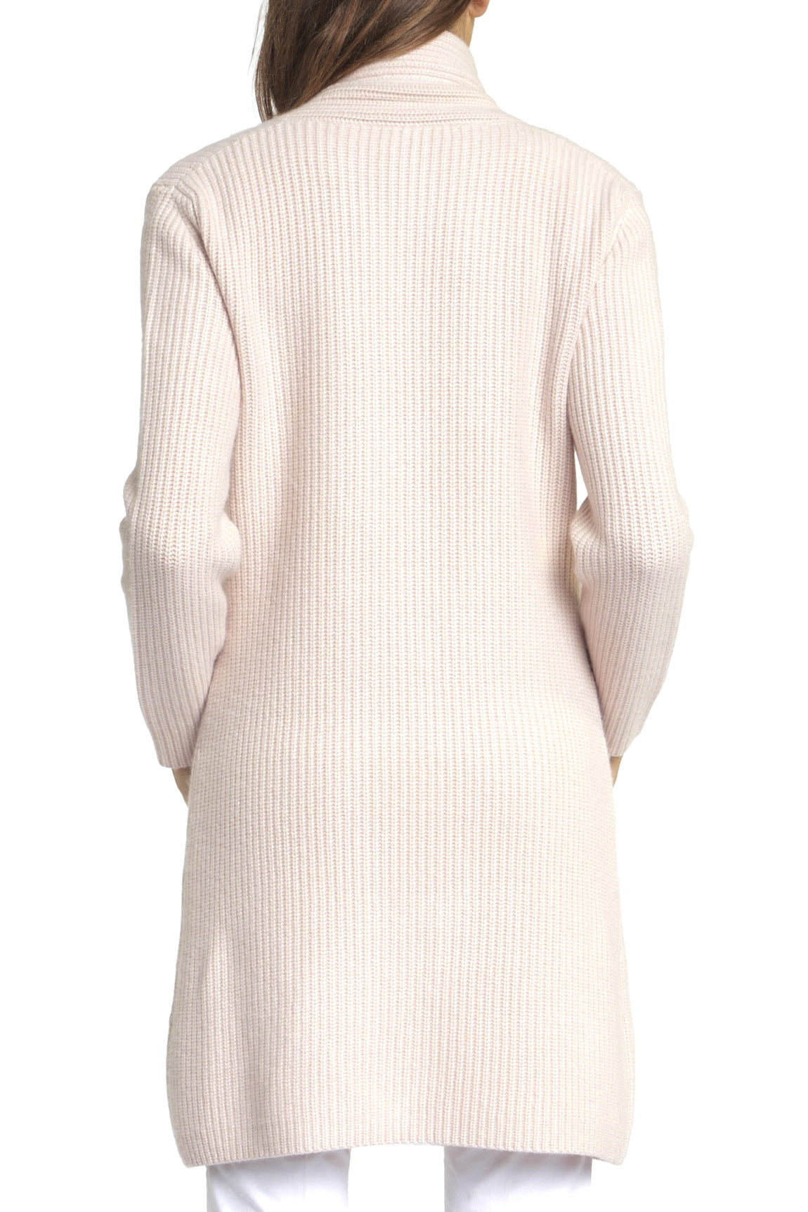 LONG CARD. CACHEMIRE À CÔTES BLACK