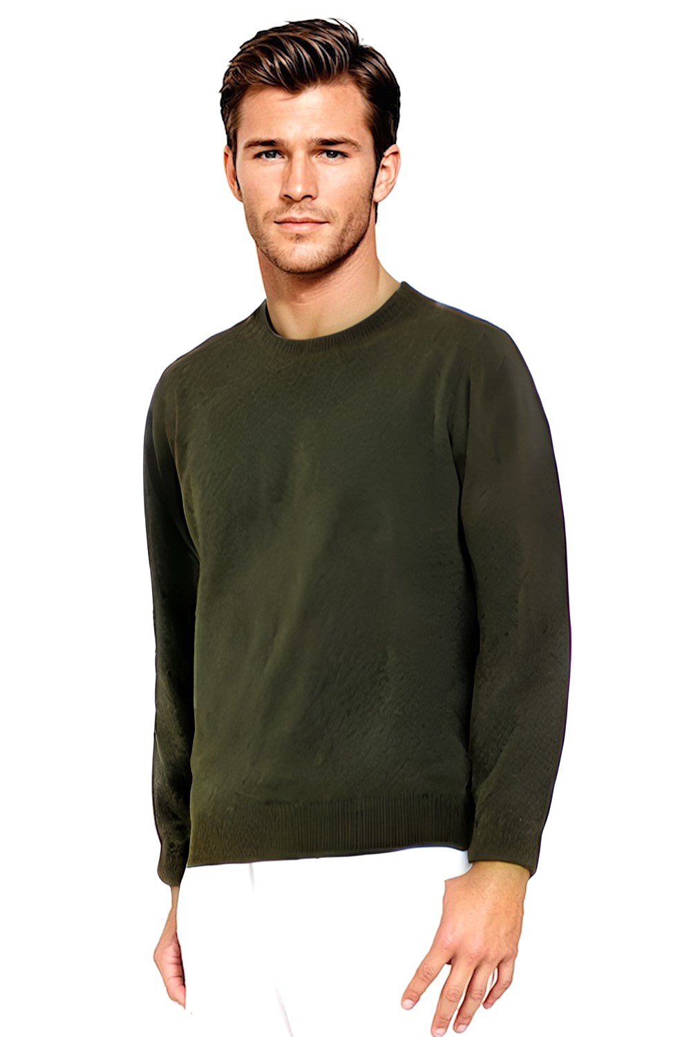 PULL CACHEMIRE RAS DE COU KAKI 52360 KAKI