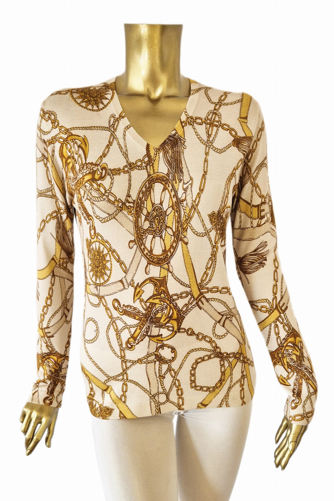 PULL CACHEMIRE-SOIE IMPRIMÉ VAR.1