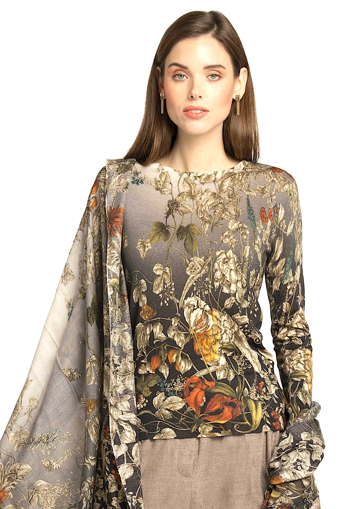 PULL CACHEMIRE-SOIE IMPRIME VAR.1 VAR.1
