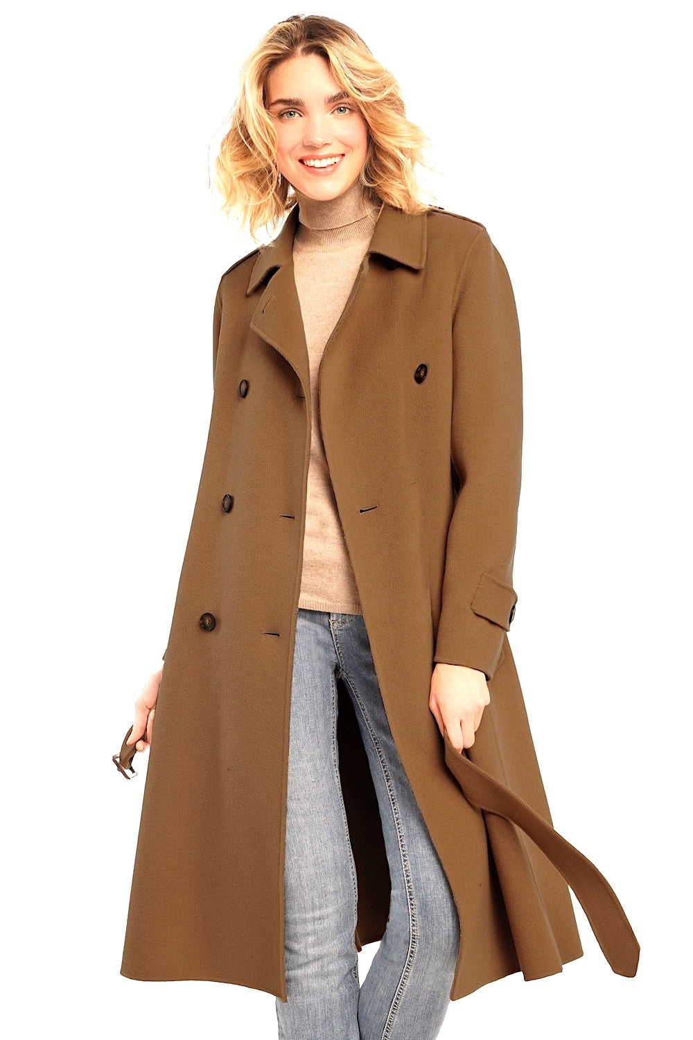 TRENCH-COAT CROISÉ CACHEMIRE 716101-1/59 BLACK