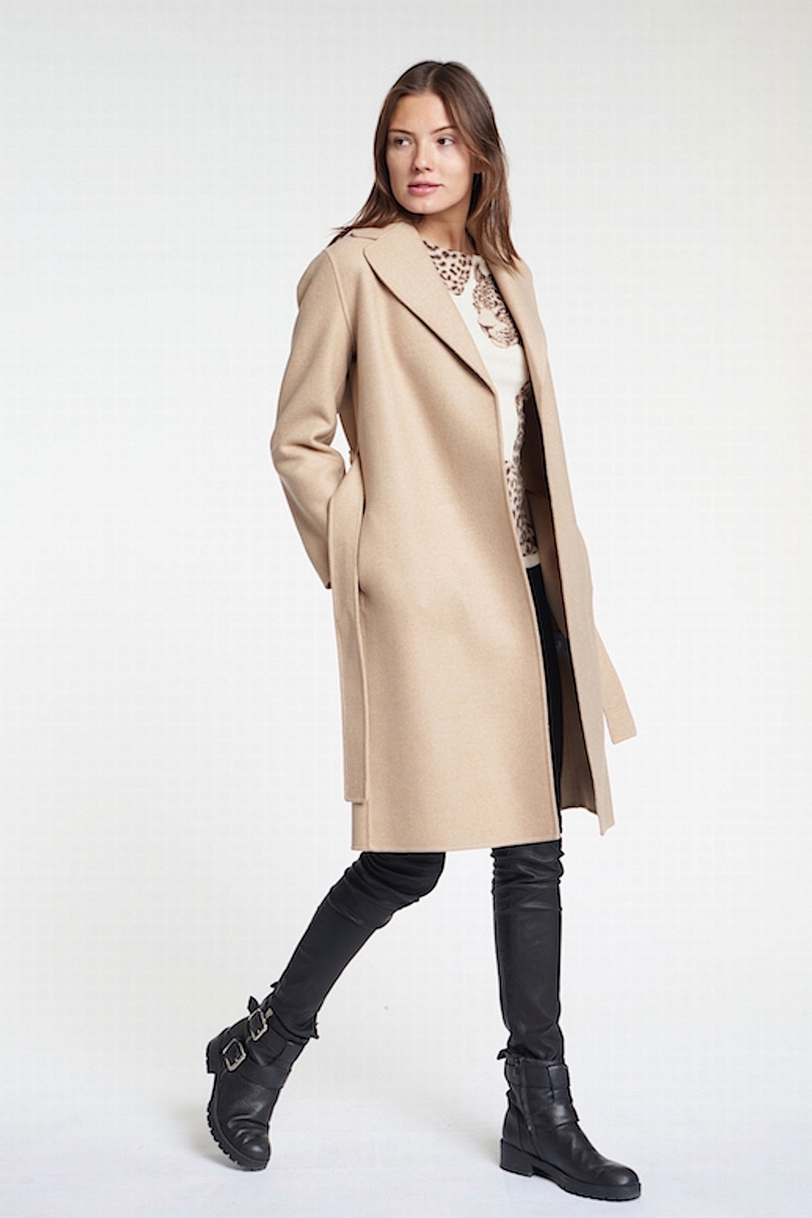 TRENCH-COAT CROISÉ CACHEMIRE 716101-1/59 BLACK