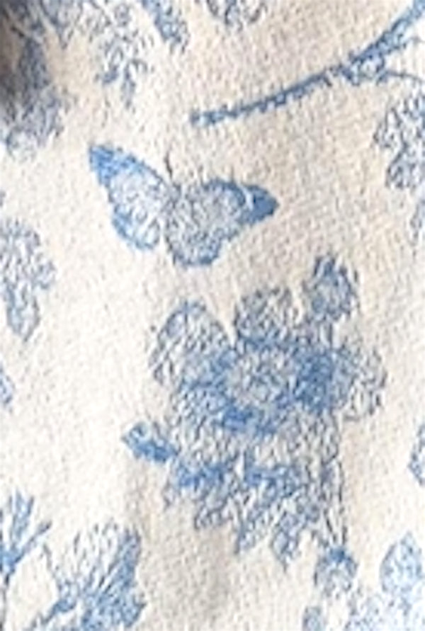 VESTE CACHEMIRE MOTIF FLORAL 60-37192 WH-ROYAL 60-37192 WH-ROYAL