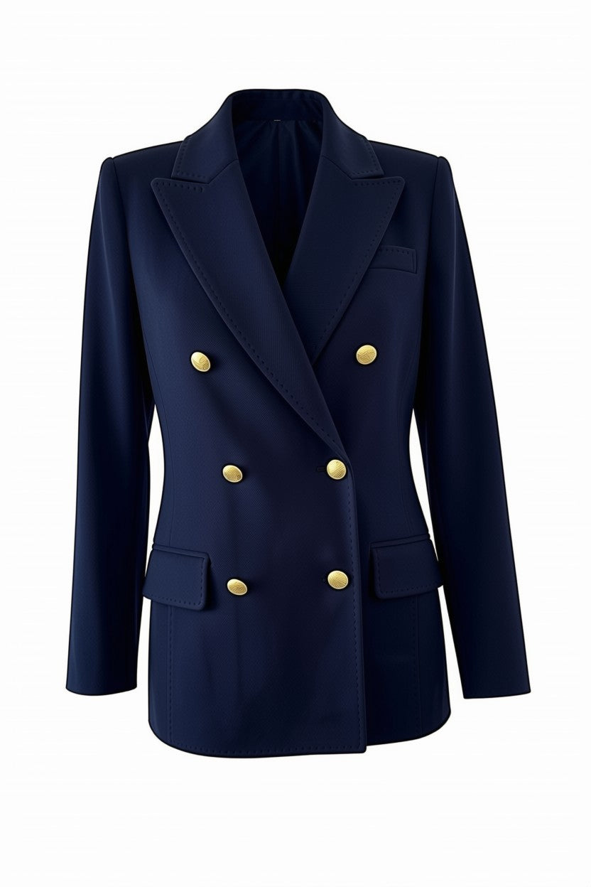 VESTE CROISÉE TISSU DOUBLE NAVY 52299 NAVY