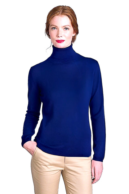 WOMEN'S 100% CASHMERE SOLID FITTED TURTLE NECK. 12073/30ML