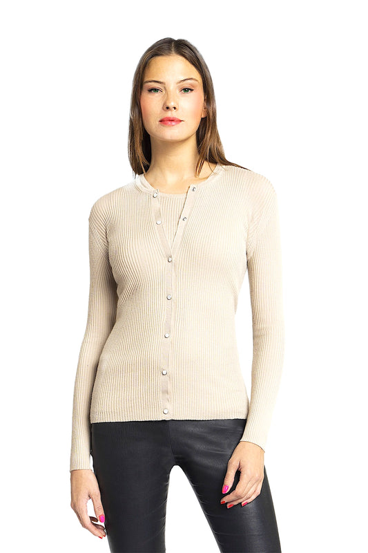 SMALL RIB CASHMERE TWIN-SET. 13076 TWIN SET 0500 OFF WHITE