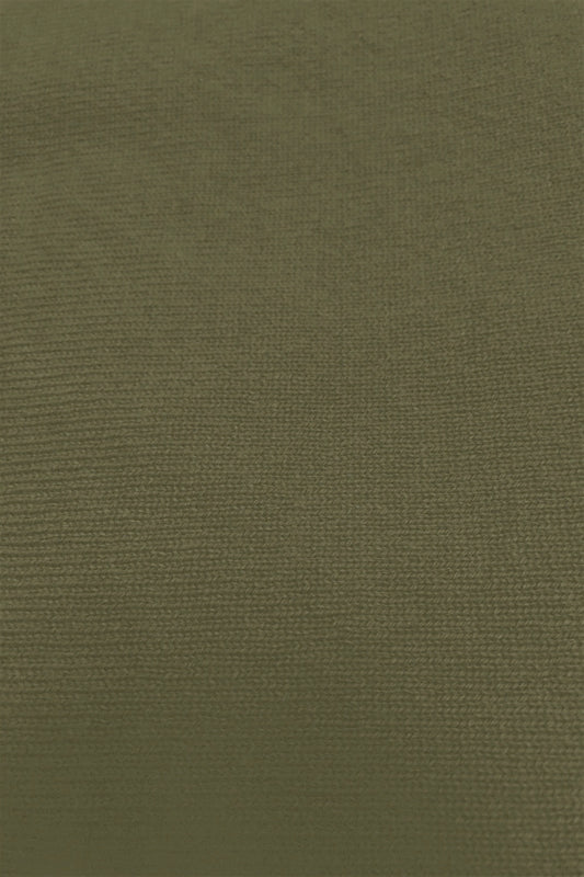 CUELLO ALTO LISO DE CACHEMIR VERDE KHAKI PARA MUJER