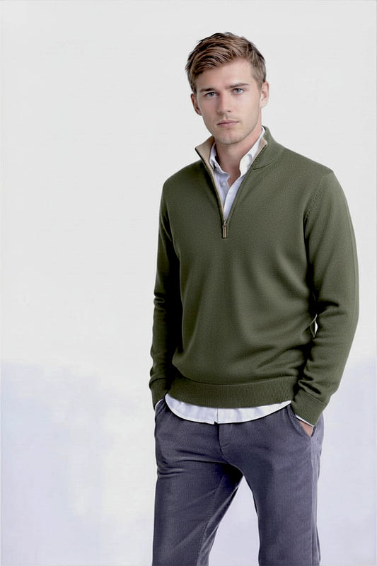 MAGLIONE DA UOMO IN CACHMIRE CON CERNIERA