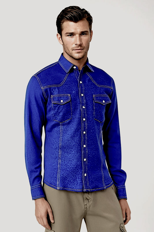 MEN'S 100% CASHMERE SOLID LIGHTWEIGHT SHIRT. 29508/70MLMT