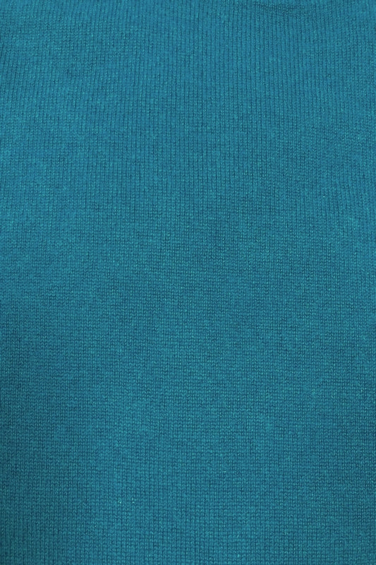 Cashmere con scollo a V e vestibilità sagomata verde petrolio