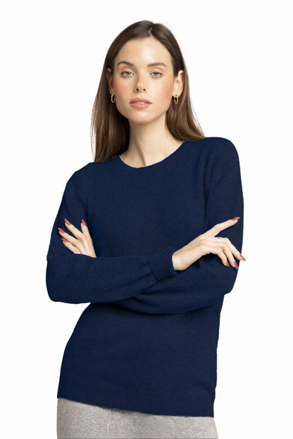 WOMEN'S 100% CASHMERE 3-PLY OVERSIZED SOLID CREW NECK. D-25581/20ML