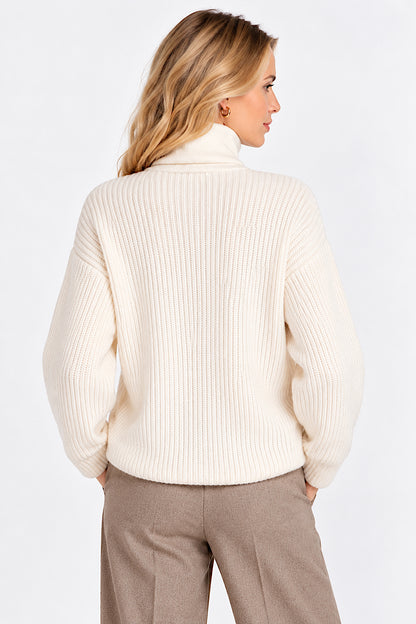WOMEN'S RED ENGLISH RIB CASHMERE V-NECK CARDIGAN