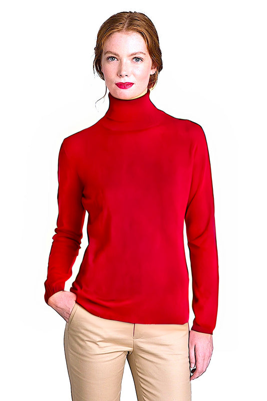 WOMEN'S SOLID FITTED CASHMERE TURTLE NECK. 12073/30ML