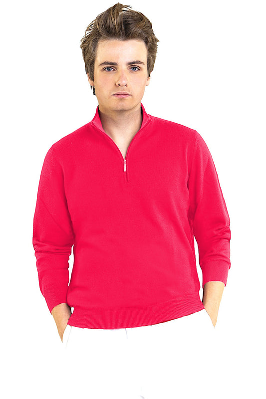 HERREN 100% KASCHMIR 2-FARBIGER 1/4 REISSVERSCHLUSS MIT STEHKRAGEN. 21003/53MLBIC