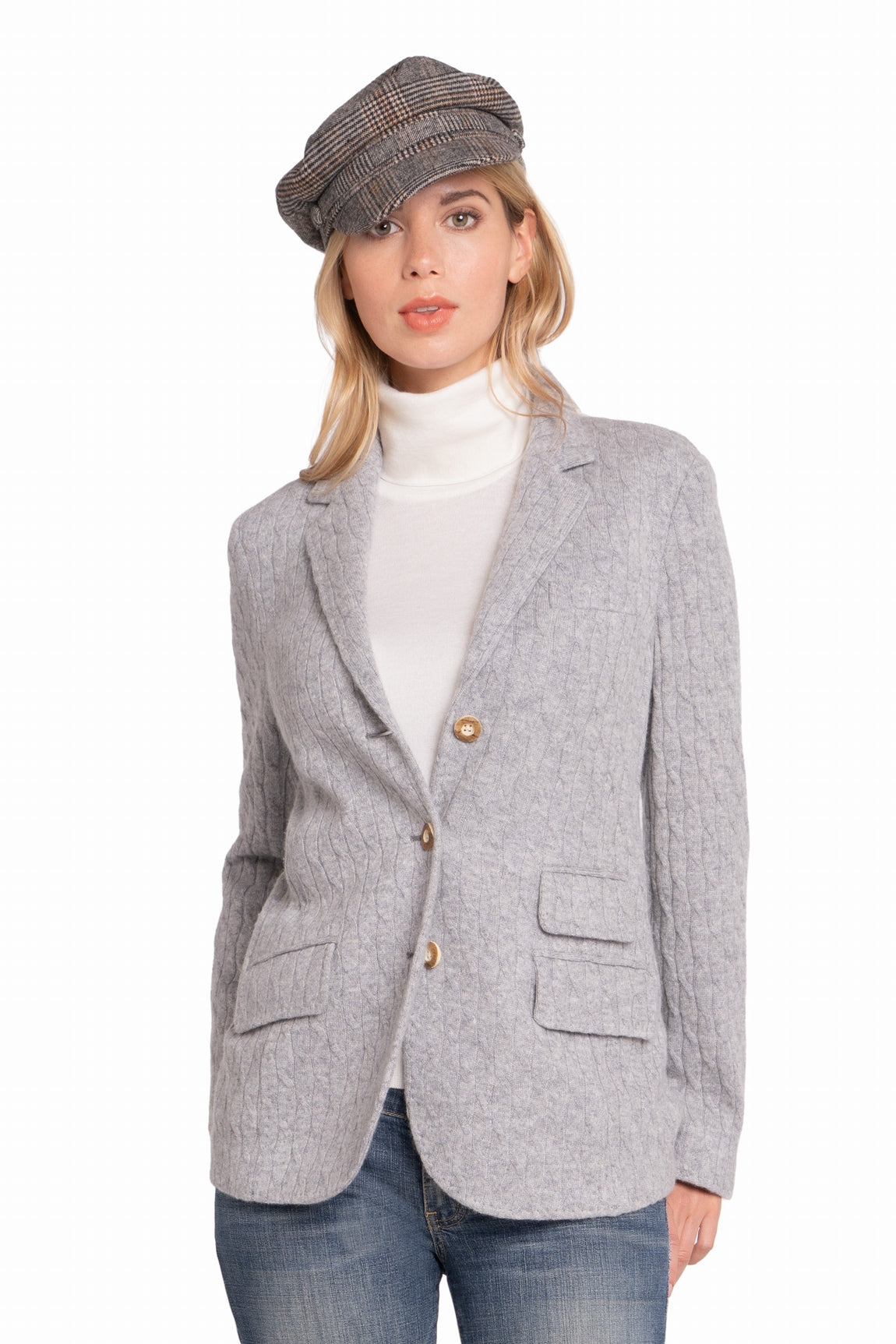 BLAZER CACHEMIRE À TORSADES GREY R12052 GREY