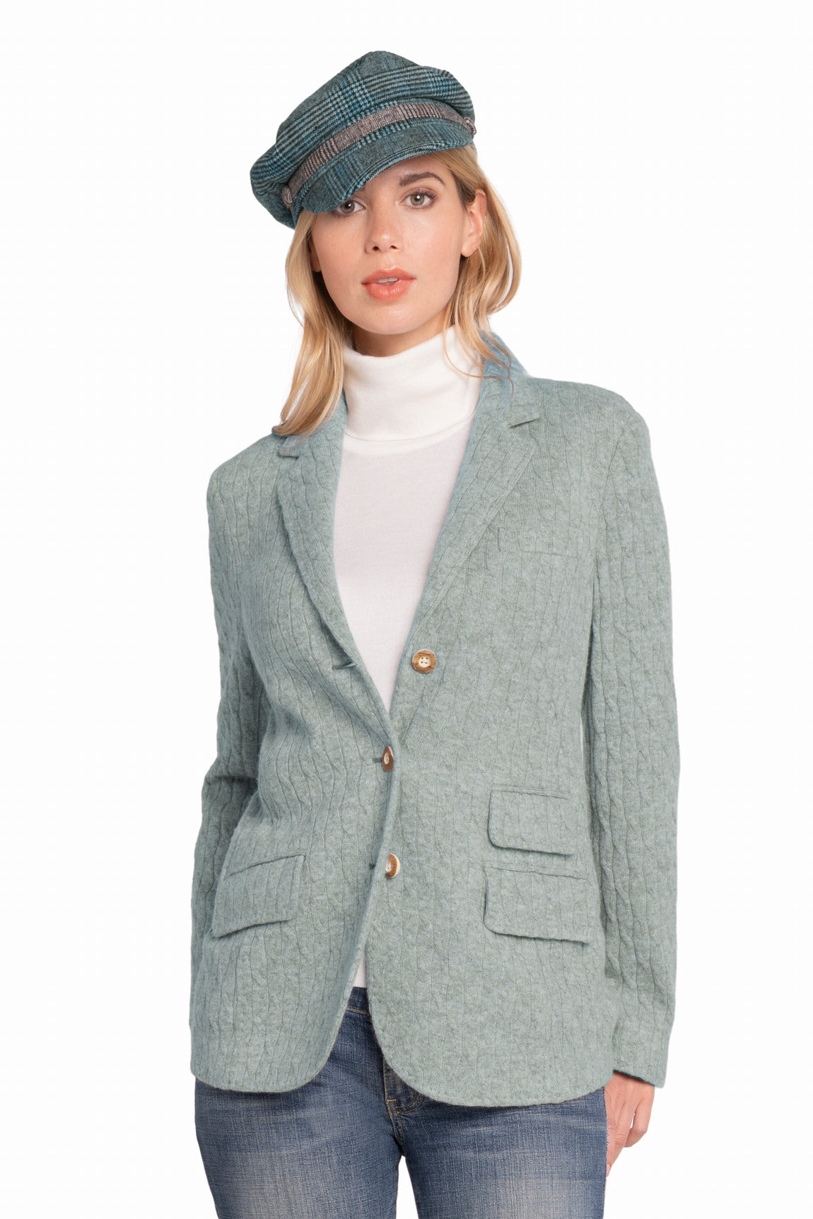 BLAZER CACHEMIRE À TORSADES LT GREY 25021 LT GREY