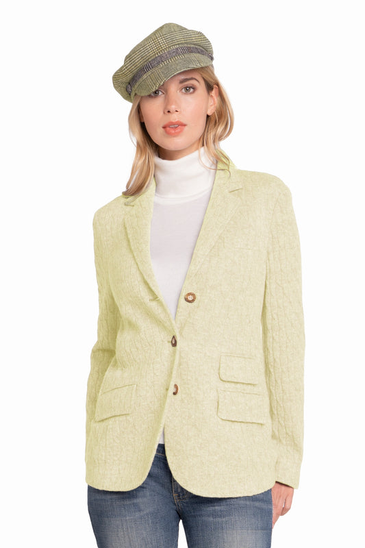 BLAZER CACHEMIRE À TORSADES OFF WHITE 100002 OFF WHITE