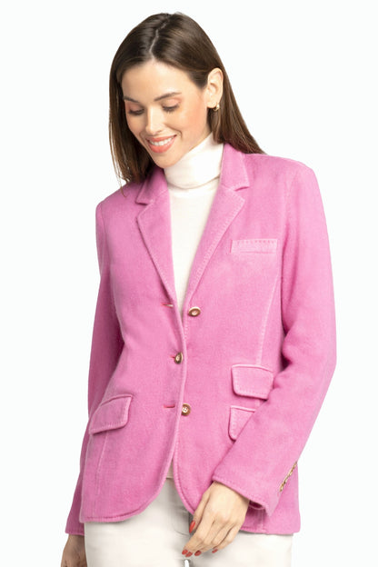 BLAZER CACHEMIRE DÉLAVÉ BUBBLE GUM