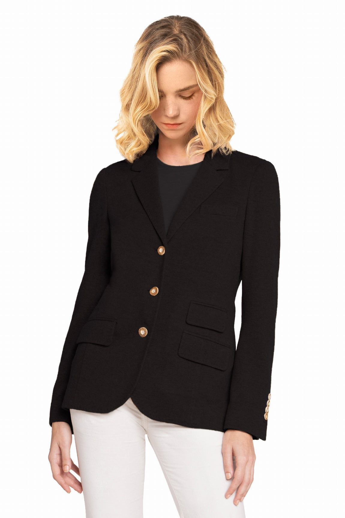 BLAZER CACHEMIRE FIN BLACK 400002 BLACK