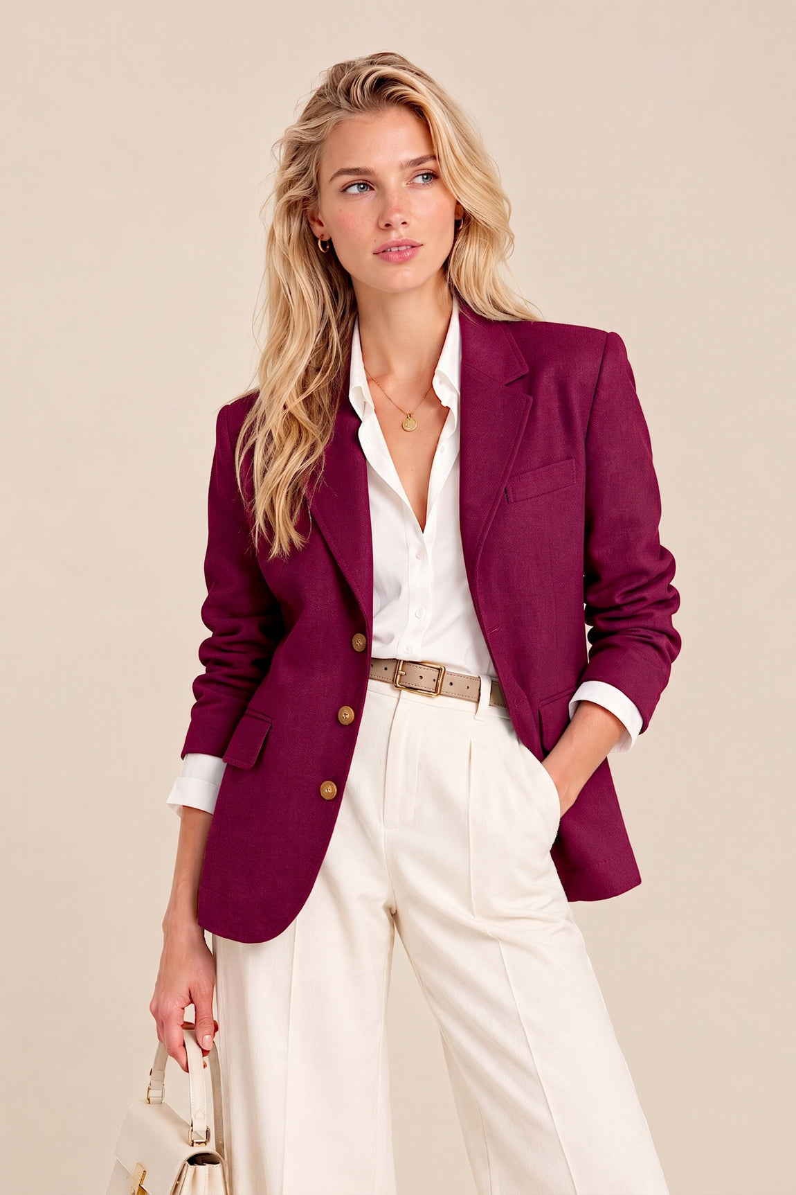 BLAZER CACHEMIRE TISSU DOUBLE EGGPLANT 37733 EGGPLANT
