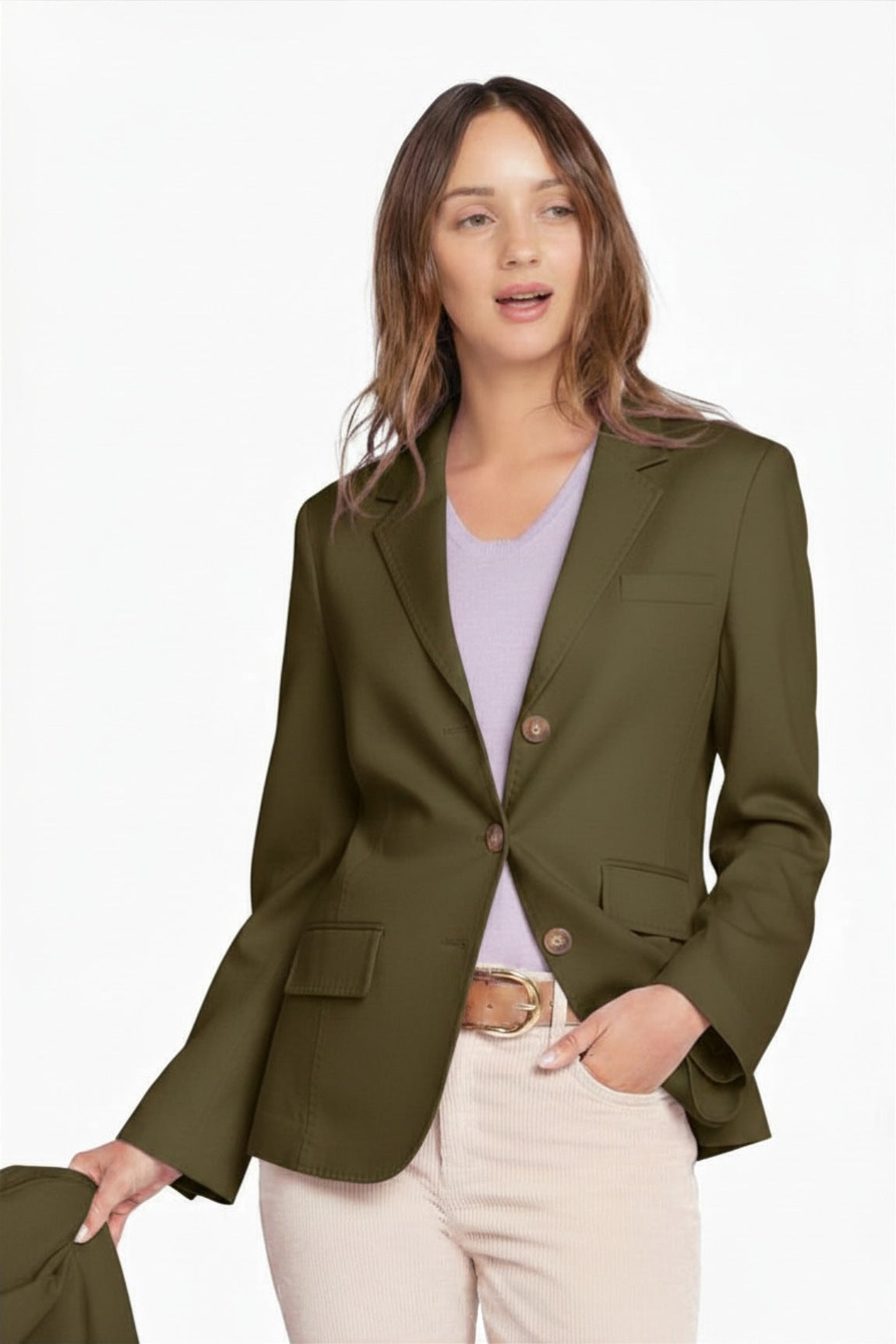 BLAZER CACHEMIRE TISSU DOUBLE KHAKI 55332 KHAKI
