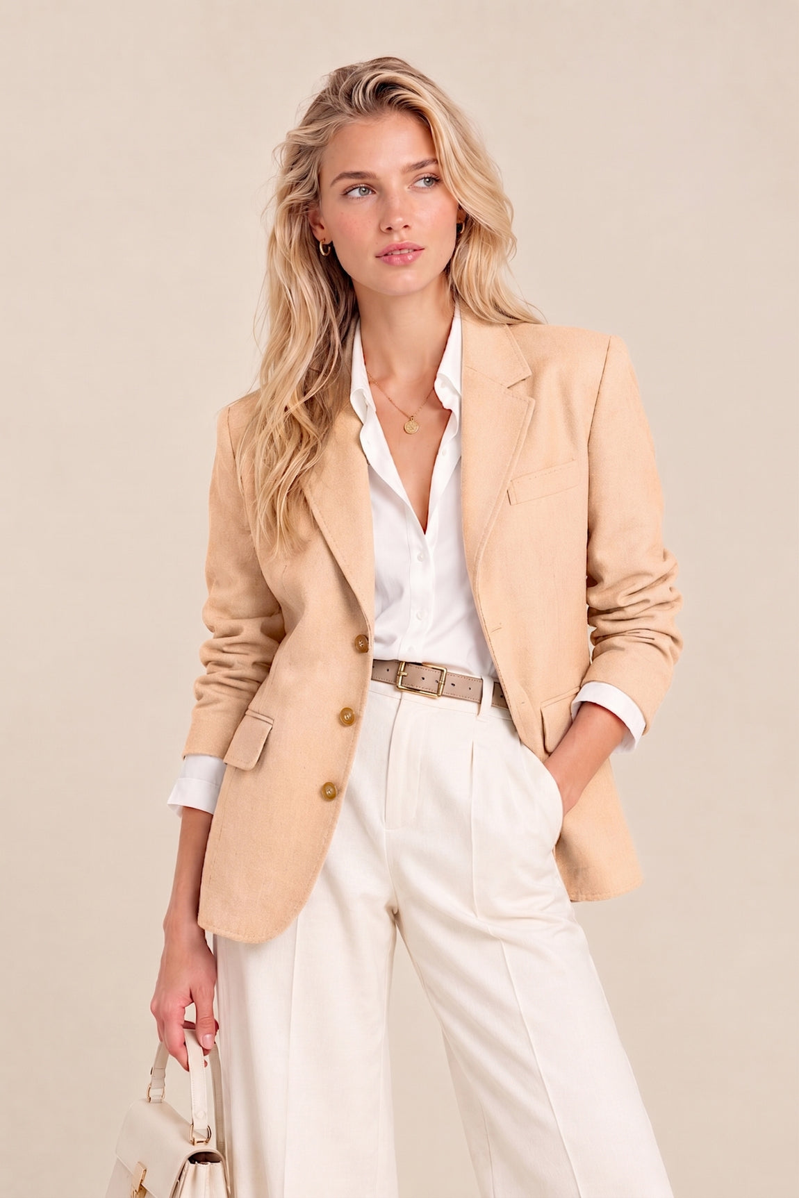 BLAZER CACHEMIRE TISSU DOUBLE PEACH 54495 PEACH