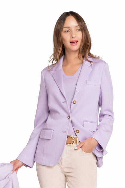 BLAZER CACHEMIRE TISSU DOUBLE PLUM