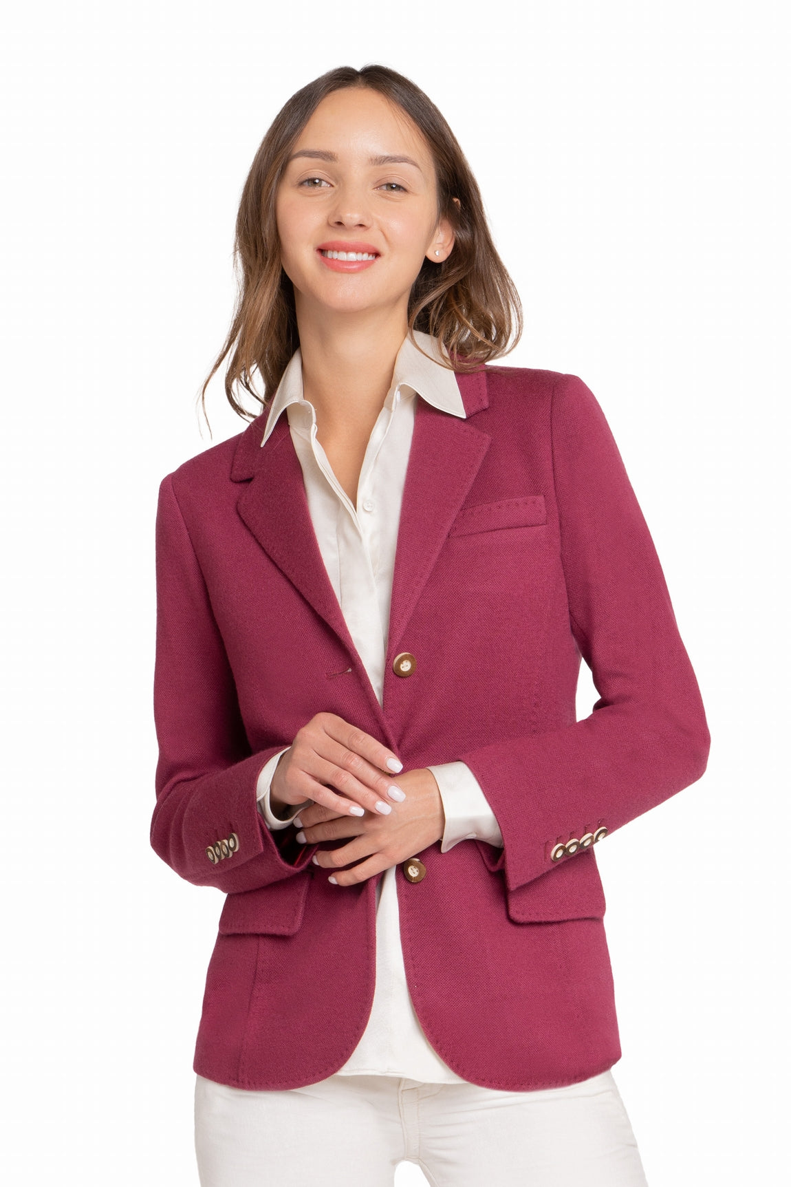BLAZER CACHEMIRE TISSU DOUBLE PLUM
