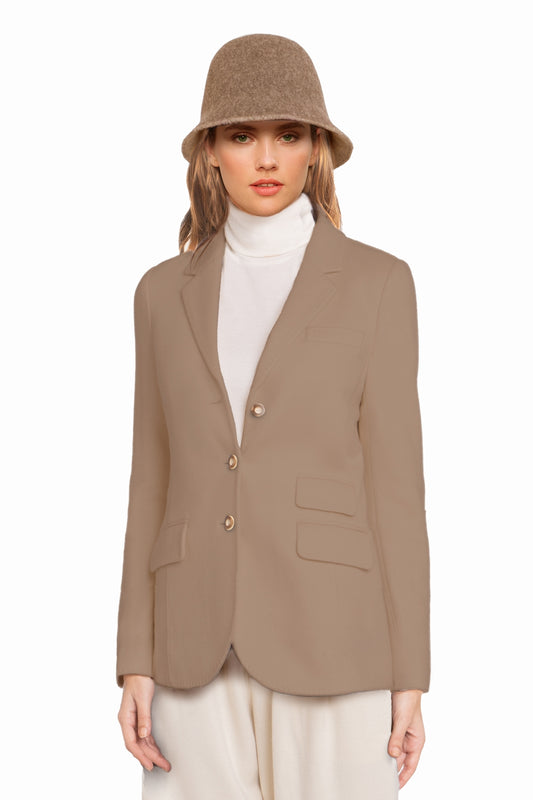 BLAZER CACHEMIRE TISSU DOUBLE TAUPE 74014 TAUPE