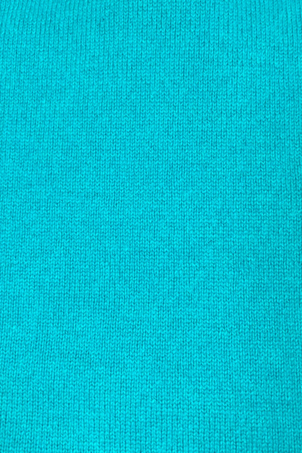 CACHEMIRE COL V CINTRÉ TURQUOISE 37652 TURQUOISE