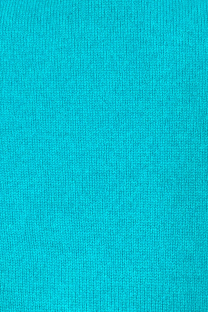 CACHEMIRE COL V CINTRÉ TURQUOISE 37652 TURQUOISE