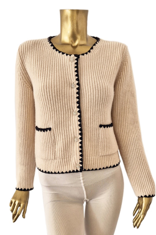 CARD. COURT MAILLE ANGLAISE LT PINK-GREY