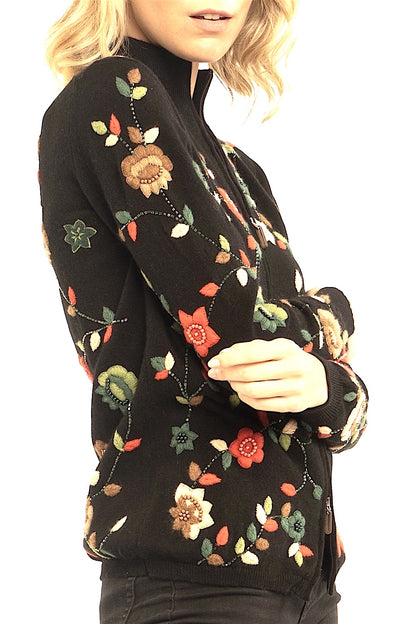 CARD. ZIPPÉ BRODERIES & PERLES BLACK